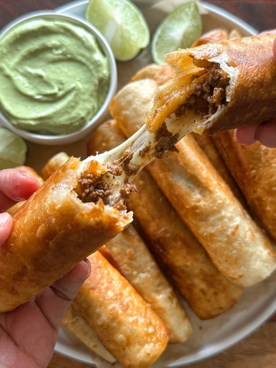 Crispy Cheesy Beef Taquitos Recipe