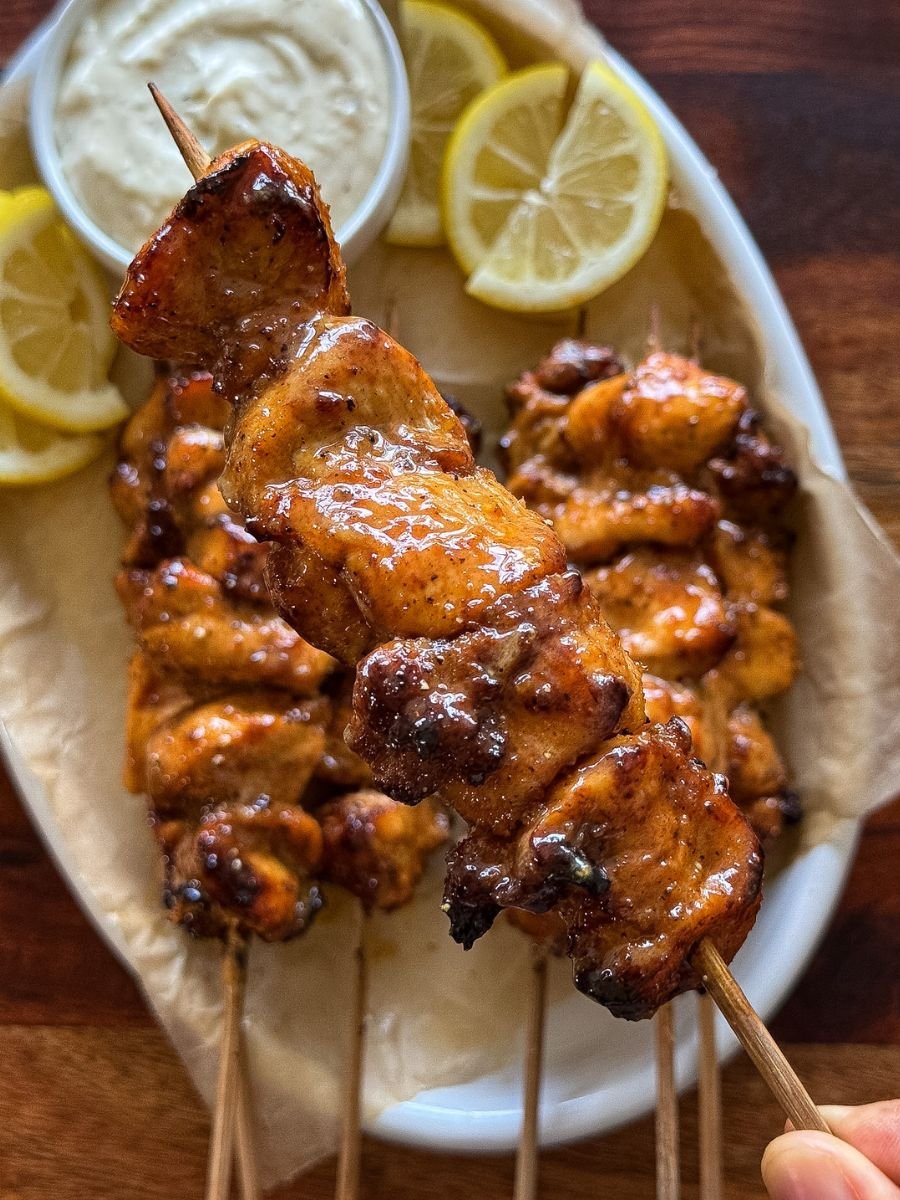 Air Fryer Lemon Pepper Chicken Skewers