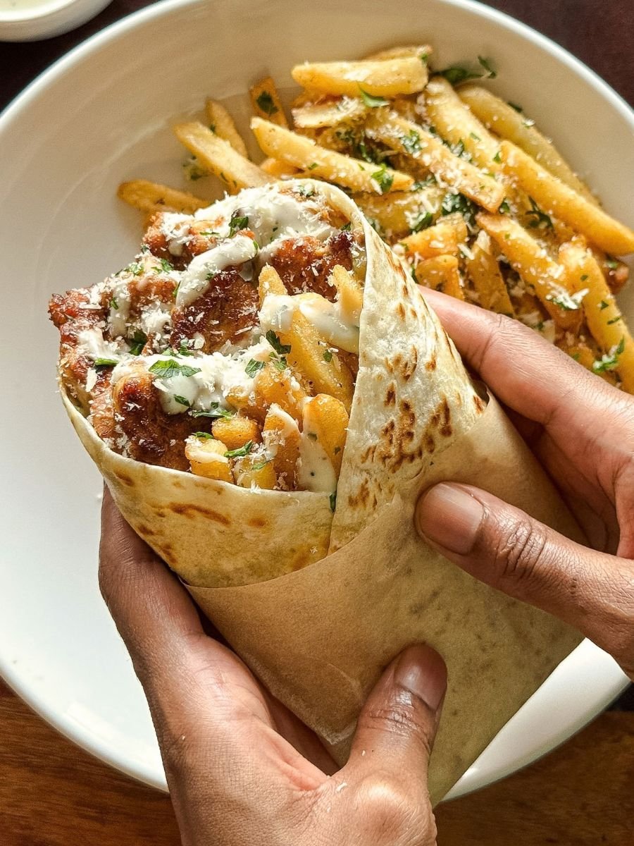 Crispy Garlic Parmesan Chicken Wrap
