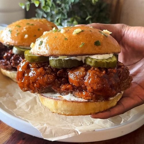 See Chicken Crispy Hot Honey Chicken Burger Recipe - A Flavorful Bite